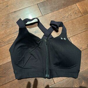 Under Armour Eclipse High-Zip Sports Bra - 32D, Black